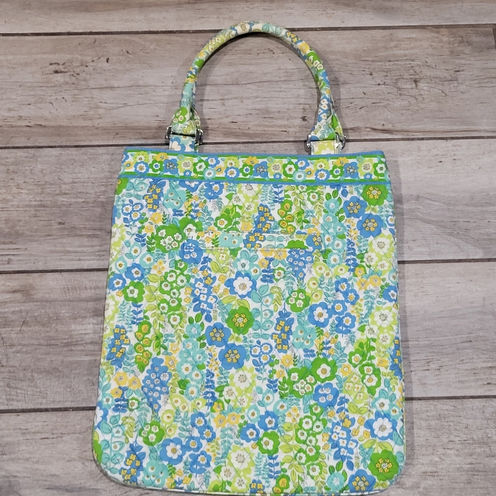 Vera Bradley slim Tote English Meadow double handle quilted retired